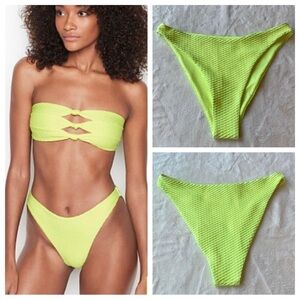 New! Blue Life Swim high cut bikini bottom neon green 19442